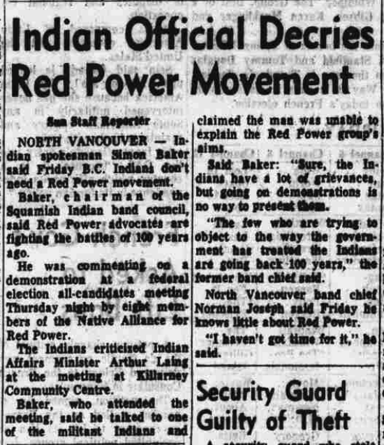 Indian official decries Red Power movement